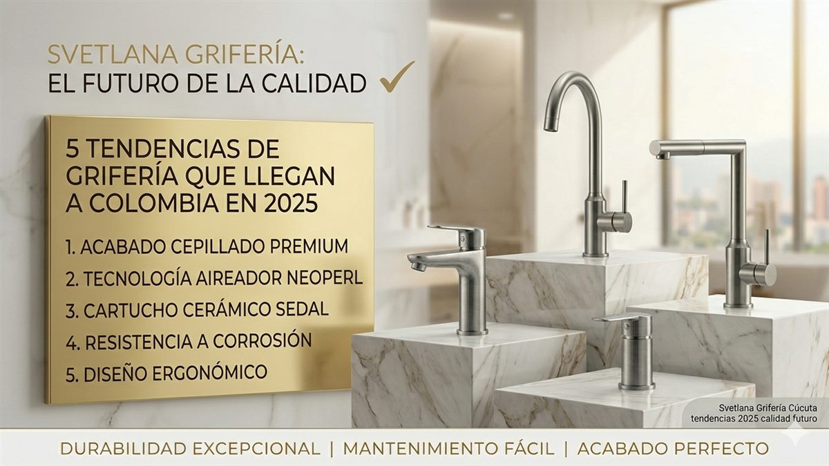 Tendencias grifería de lujo 2025 Colombia negro mate gris humo bronce envejecido