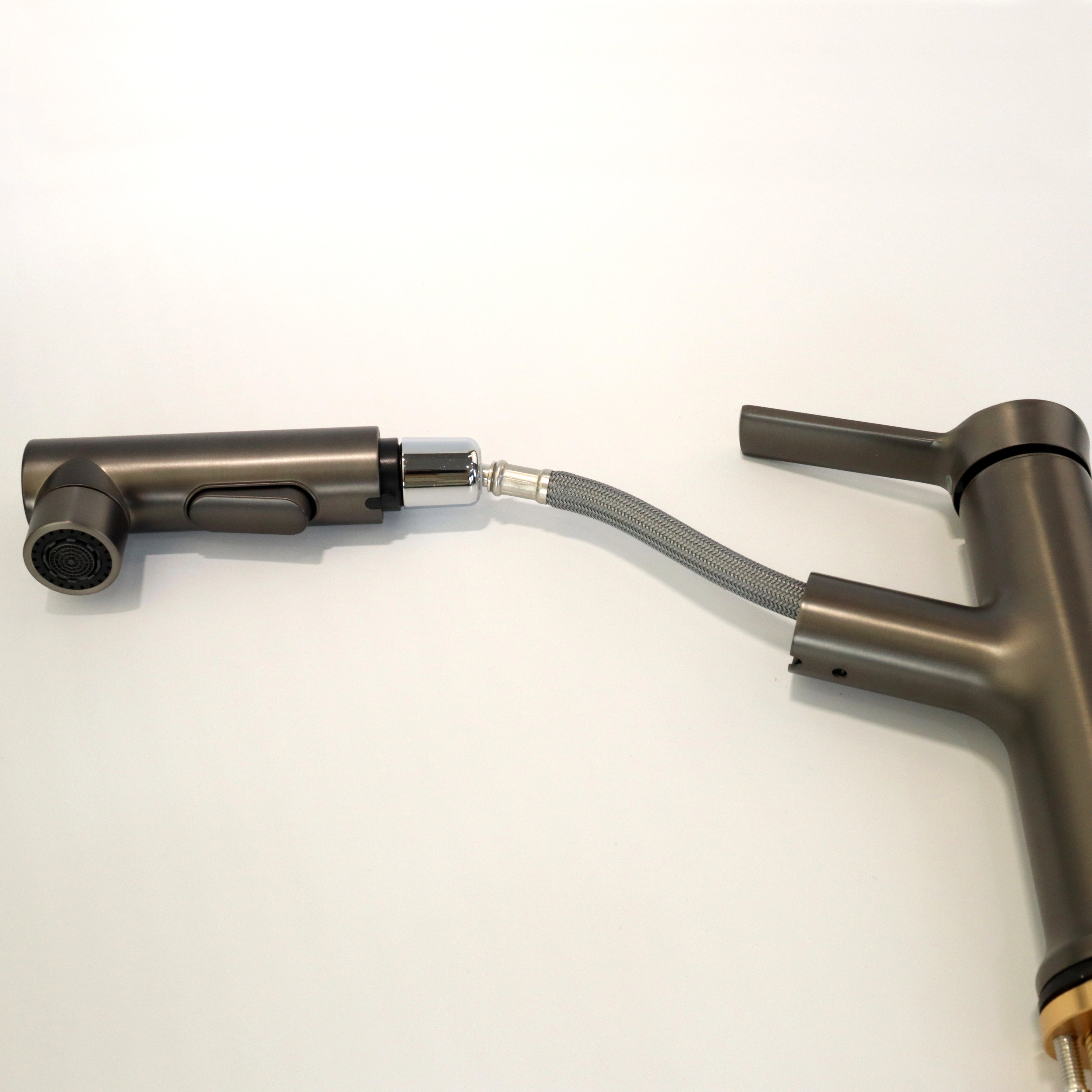 Manguera pull-out extensible retráctil grifería lavamanos cobre macizo Colombia