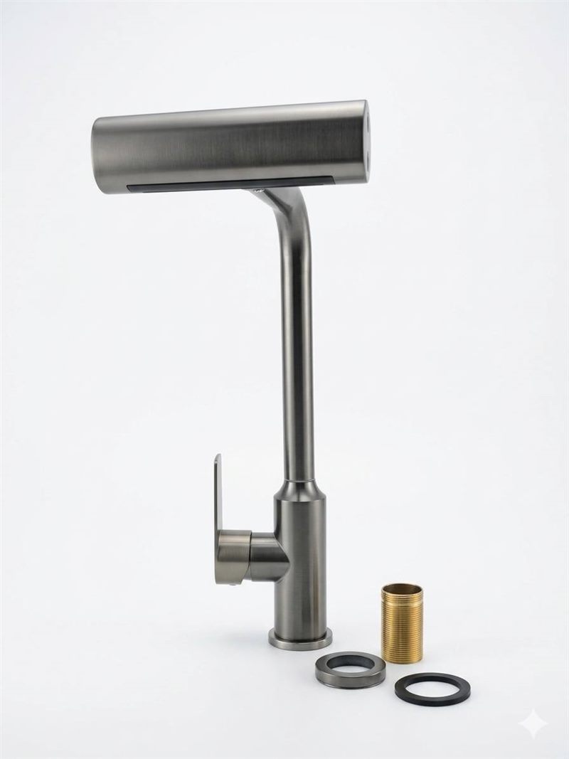 Grifo Cocina Pro 360° acero inoxidable 304 macizo — foto real importador directo Cúcuta